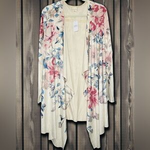 Cloth & Portrait Faux Suede Women’s Sweater Sz XXL Floral Boho